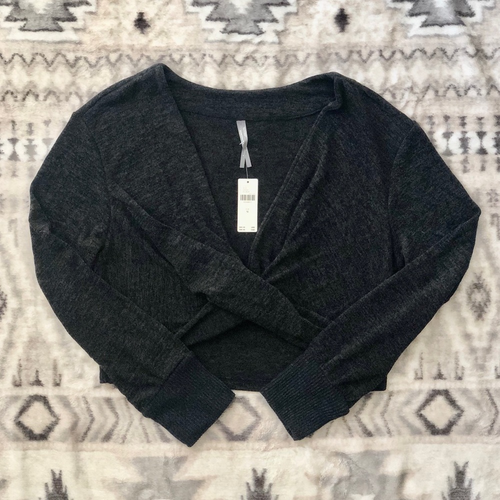 Anthropologie Maeve Twist-Front Knit Top in Black